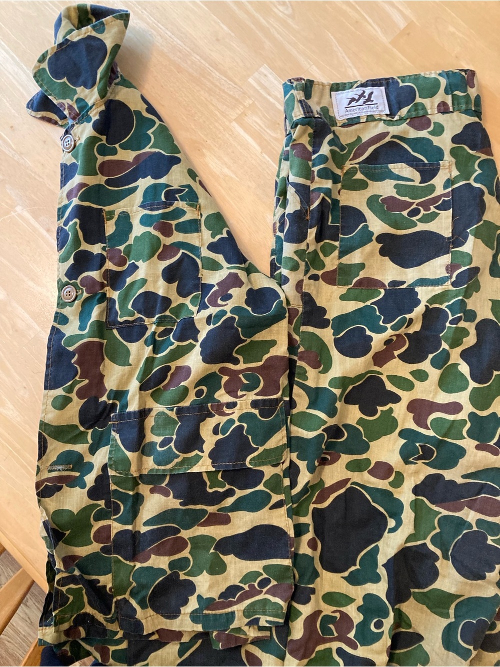Vintage American Field Weather-Shield Men's Camo Hunting Jacket & Pants Set